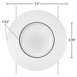 5 in. and 6 in. Adjustable Recessed LED Gimbal Downlight, Plastic Trim, 1100 Lumens, 5 CCT Color Selectable 2700K-5000K