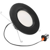 5 in. and 6 in. Adjustable Recessed LED Gimbal Downlight, Black Plastic Trim, 1000 Lumens, 5 CCT Color Selectable 2700K-5000K