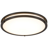 16 in. Black LED Ceiling Mount Fixture, 5 CCT 2700K-5000K, 3600 Lumens, Dimmable