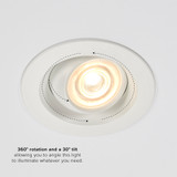4 in. 5 CCT Adjustable LED Slim Eyeball Gimbal Downlight, 950 Lumens, Color Selectable 2700K-5000K, 360° Rotation