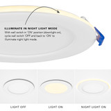 6 in. Slim Recessed LED Downlight with Night Light, 900 Lumens, 5 CCT Color Selectable 2700K-5000K
