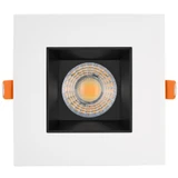 4 in. Slim Square Recessed Anti-Glare LED Downlight, White Trim Black Baffle, Canless IC Rated, 1200 Lumens, 5 CCT 2700K-5000K