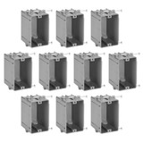 1 Gang 18 cu. in. PVC New Construction Electrical Switch and Outlet Junction Box, ETL Listed, Gray (10 Pack)