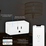 Smart WiFi Outlet Adapter, One Outlet Smart Plug, Works With Google Home / Alexa, App Control, 2.4 GHz WiFi (2 Pack)