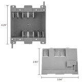 2 Gang 26 cu. in. PVC Old Construction Electrical Switch and Outlet Junction Box, ETL Listed, Gray (10 Pack)