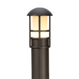 LED Low-Voltage Landscape Light Fixture, 140 Lumens, 3000K Warm White, Hardwired Bollard Light for Yard, Brown, 2-Pack