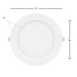 6 in. 2 Hour Fire Rated Slim Recessed LED Downlight, Canless IC Rated, 1100 Lumens, 5 CCT Color Selectable 2700K-5000K