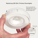 4 in. 5 CCT  Adjustable Slim Trimless Recessed LED Floating Gimbal Downlight, 750 Lumens, Color Selectable 2700K-5000K