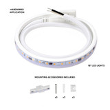 18 in. LED Under Cabinet Strip Light, Hardwired, 690 Lumens, 3000K Warm White, White, 120V Cove Light