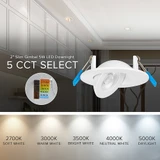 2 in. Adjustable Slim Recessed LED Floating Gimbal Downlight, 400 Lumens, 5 CCT Color Selectable 2700K-5000K