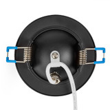 2 in. Adjustable Slim Recessed LED Floating Gimbal Downlight, 360 Lumens, 5 CCT Color Selectable 2700K-5000K, Black Trim