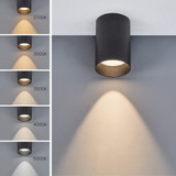 3 in. LED Cylinder Downlight, Ceiling Spot Light, 900 Lumens, Canless 5 CCT Color Selectable 2700K-5000K, Black