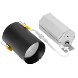 3 in. LED Cylinder Downlight, Ceiling Spot Light, 900 Lumens, Canless 5 CCT Color Selectable 2700K-5000K, Black