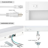 24 in. LED Under Cabinet Light, Dimmable, Linkable, Hardwired or Plug & Play, 1025 Lumens, 5 CCT 2700K - 5000K, White, On/Off Switch
