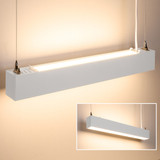 2 ft. LED Linear Up / Down Light Fixture, 3 CCT 3500K-5000K, 3000 Lumens, Adjustable Light Output, Suspension Pendant Mounting