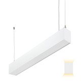 2 ft. LED Linear Up / Down Light Fixture, 3 CCT 3500K-5000K, 3000 Lumens, Adjustable Light Output, Suspension Pendant Mounting