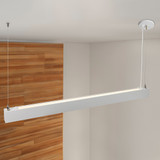4 ft. LED Linear Up / Down Light Fixture, 3 CCT 3500K-5000K, 6000 Lumens, Adjustable Light Output, Suspension Pendant Mounting