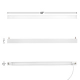 4 ft. LED Linear Up / Down Light Fixture, 3 CCT 3500K-5000K, 6000 Lumens, Adjustable Light Output, Suspension Pendant Mounting