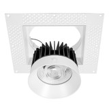 6 in. Trimless Slim Square Recessed Anti-Glare LED Downlight, White, Canless IC Rated, 1800 Lumens, 5 CCT 2700K-5000K