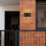 LED Up/Down Outdoor Wall Light, Modern Dimmable Sconce, 12 Watts, 700 Lumens, 5 CCT 2700K-5000K, Black