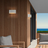 LED Up/Down Outdoor Wall Light, Modern Dimmable Sconce, 12 Watts, 800 Lumens, 5 CCT 2700K-5000K, White