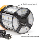High Bay Temporary LED Work Light, Linkable, 100 Watt 12,000 Lumens 5000K Daylight