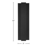 LED Outdoor Wall Light, Linear Black Sconce w/ Vertical Bar, Modern Porch Light, 300 Lumens, 5 CCT 2700K-5000K - 16 in. Height
