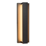 LED Outdoor Wall Light, Linear Black Sconce w/ Vertical Bar, Modern Porch Light, 300 Lumens, 5 CCT 2700K-5000K - 16 in. Height