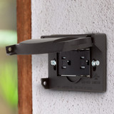 1-Gang Horizontal Outdoor Outlet Cover Box Heavy Duty Weather Resistant, Black (2-Pack)