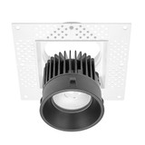4 in. Trimless Slim Square Recessed Anti-Glare LED Downlight, White Recess Black Baffle, 1000 Lumens, 5 CCT 2700K-5000K