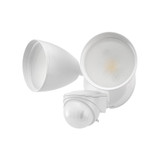 2 Head Outdoor LED Security Light, 2000 Lumens, 5 CCT 2700K-6500K, Motion Sensor, Dusk to Dawn Sensor, White - 6 in. Height