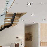 6 in. 2 Hour Fire Rated Slim Recessed LED Downlight, Black Trim, Canless IC Rated, 1000 Lumens, 5 CCT Color Selectable 2700K-5000K