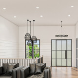 2 in. 5 CCT Adjustable LED Slim Regressed Eyeball Gimbal Downlight, 600 Lumens, Color Selectable 2700K-5000K, 360° Rotation