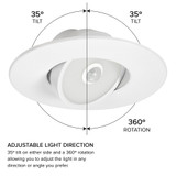 5 in. and 6 in. Adjustable Retrofit Recessed LED Motion Sensor Gimbal Downlight, 1200 Lumens, 5 CCT 2700K-5000K