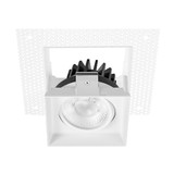 4 in. Adjustable LED Slim Trimless Square Recessed Anti-Glare Gimbal Downlight, White, Canless IC Rated, 1000 Lumens, 5 CCT 2700K-5000K