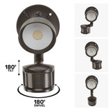 LED Outdoor Flood Wall Light, Exterior Security Light, 800 Lumens, 3000K Warm White, Motion Sensor, Dusk to Dawn Sensor, Brown