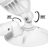 LED Outdoor Flood Wall Light, Exterior Security Light, 950 Lumens, 3000K Warm White, Motion Sensor, Dusk to Dawn Sensor, White