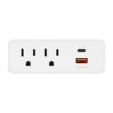 2 Outlet Grounded Wall Plug Adapter, USB Type-C / A Charging Ports 3.1A, Outlet Extender Wall Tap (2 Pack)