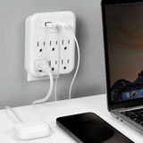 6 Outlet Adapter with Type-C / A USB Charging Ports, 5V 3.1A, Grounded Plug Adapter, 1200 Joules Surge Protection