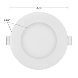 3 in. 2 Hour Fire Rated Slim Recessed LED Downlight, Canless IC Rated, 600 Lumens, 5 CCT Color Selectable 2700K-5000K
