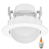 4 in. Adjustable Recessed LED Gimbal Downlight, Plastic Trim, 950 Lumens, 5 CCT Color Selectable 2700K-5000K