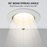 4 in. Adjustable Recessed LED Gimbal Downlight, Plastic Trim, 950 Lumens, 5 CCT Color Selectable 2700K-5000K