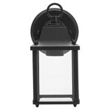 Porch Lantern Outdoor Wall Light, Black w/ Clear Glass, Exterior Sconce Light, E26 Socket, Bulb Not Included - 9 in. Height