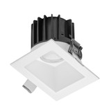 2 in. Slim Square Sloped Recessed Anti-Glare LED Downlight, White Trim, Canless IC Rated, 600 Lumens, 5 CCT 2700K-5000K