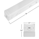 2 ft. LED Linear Strip Light Fixture with Emergency Battery Backup, Selectable Color Temperature / Wattage, up to 2700 Lumens