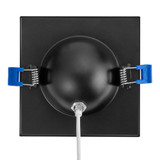 4 in. Adjustable Slim Square Recessed LED Floating Gimbal Downlight, 1000 Lumens, 5 CCT Color Selectable 2700K-5000K, Black