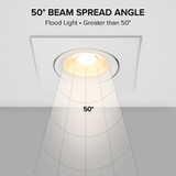 4 in. Adjustable Slim Square Recessed LED Floating Gimbal Downlight, 1000 Lumens, 5 CCT Color Selectable 2700K-5000K
