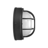 LED Outdoor Bulkhead Light, 800 Lumens, 6 CCT 2700K-6500K, Black Round Flush Mount Fixture for Wall or Ceiling