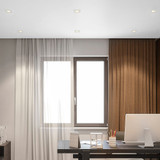 2 in. Slim Square Recessed Anti-Glare LED Downlight, Stone Gray Trim, Canless IC Rated, 500 Lumens, 5 CCT 2700K-5000K