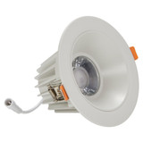 4 in. Slim Round Recessed Anti-Glare LED Downlight, Stone Gray Trim, Canless IC Rated, 1200 Lumens, 5 CCT 2700K-5000K